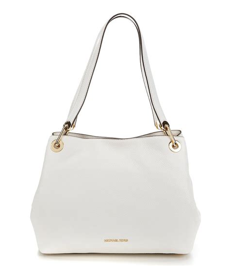 michael kors raven large tote optic white|mk raven shoulder bag.